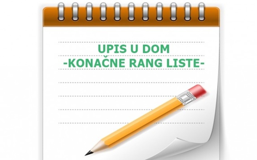 Upis u Dom 2018/2019 - Konačne rang liste